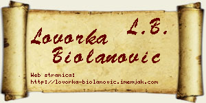 Lovorka Biolanović vizit kartica